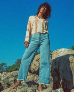 Billabong Free Fall Indigo Wide-Leg Jeans SWEET BLUE (bka0) -billabong shop abjdp00113 billabongl bka0 frt1 5