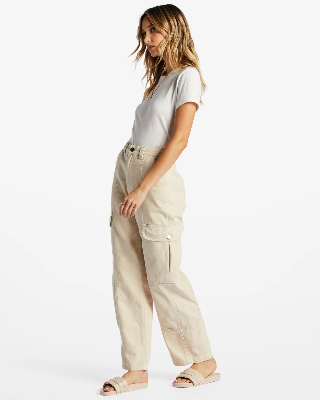 Billabong Wall To Wall Denim Cargo Pants ANTIQUE WHITE (anw) 4 Billabong Wall To Wall Denim Cargo Pants ANTIQUE WHITE (anw) - Image 4
