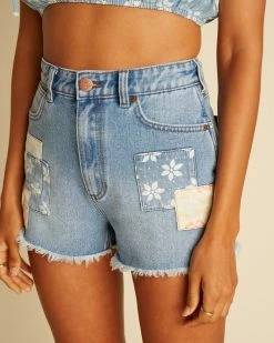 Billabong Wrangler Showdown Patch Work Denim Shorts BLUE SURF (bjnw) 8 Billabong Wrangler Showdown Patch Work Denim Shorts BLUE SURF (bjnw) -billabong shop abjds00134 billabongw bjnw dtl1