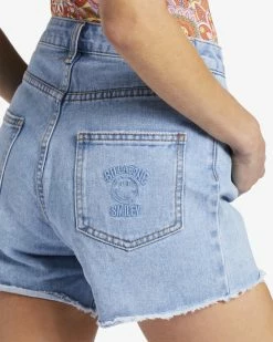 Billabong X Smiley Smile At Ya Denim Shorts SMILEY WASH (gep0) -billabong shop abjds00137 billabongw gep0 dtl1