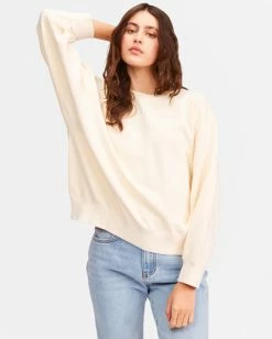 Billabong Ideal Crewneck Sweatshirt ANTIQUE WHITE (anw) -billabong shop abjft00178 billabongw anw frt1 3