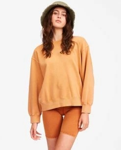 Billabong Ideal Crewneck Sweatshirt TOFFEE (tof) -billabong shop abjft00178 billabongw tof frt1 1