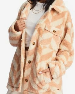 Billabong Fairbanks Button-Up Teddy Bear Jacket NUDE MOOD (thb0) -billabong shop abjft00187 billabongw thb0 dtl1