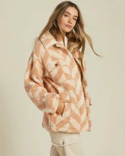 Billabong Fairbanks Button-Up Teddy Bear Jacket NUDE MOOD (thb0) -billabong shop abjft00187 billabongw thb0 sd1 3