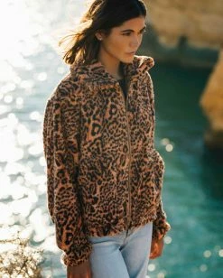 Billabong Always Cozy 2 Teddy Bear Zip-Up Jacket ANIMAL (ani) -billabong shop abjft00201 billabongl ani frt1 1