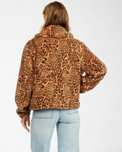 Billabong Always Cozy 2 Teddy Bear Zip-Up Jacket ANIMAL (ani) -billabong shop abjft00201 billabongw ani bck1