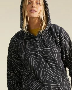 Billabong A/Div Go Outdoors Pullover Fleece Hoodie BLACK -billabong shop abjft00247 billabongw blk dtl1