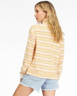 Billabong Retro Summer Mock Neck Half-Zip Sweatshirt PINEAPPLE (pne) -billabong shop abjft00263 billabongw pne bck1 1