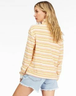 Billabong Retro Summer Mock Neck Half-Zip Sweatshirt PINEAPPLE (pne) -billabong shop abjft00263 billabongw pne bck1