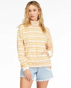 Billabong Retro Summer Mock Neck Half-Zip Sweatshirt PINEAPPLE (pne) -billabong shop abjft00263 billabongw pne frt1 1