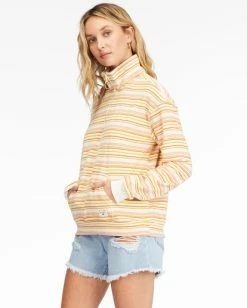 Billabong Retro Summer Mock Neck Half-Zip Sweatshirt PINEAPPLE (pne) -billabong shop abjft00263 billabongw pne sd1 1