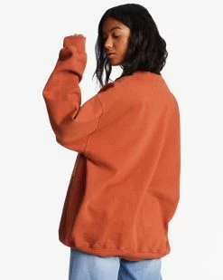 Billabong Ride In Oversized Crewneck Sweatshirt SWEET CHOCOLATE (cnn0) -billabong shop abjft00281 billabongw cnn0 bck1 1