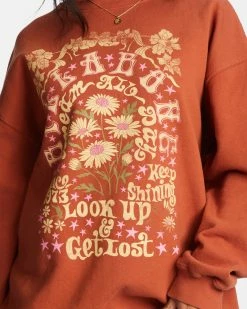 Billabong Ride In Oversized Crewneck Sweatshirt SWEET CHOCOLATE (cnn0) -billabong shop abjft00281 billabongw cnn0 dtl1 1