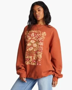 Billabong Ride In Oversized Crewneck Sweatshirt SWEET CHOCOLATE (cnn0) -billabong shop abjft00281 billabongw cnn0 sd1 1