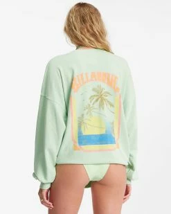 Billabong Ride In Oversized Crewneck Sweatshirt HONEY DEW (gbq0) -billabong shop abjft00281 billabongw gbq0 bck1 1