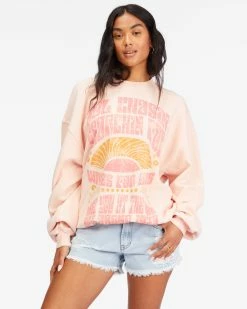 Billabong Ride In Oversized Crewneck Sweatshirt LIFES A PEACH (mhg0)