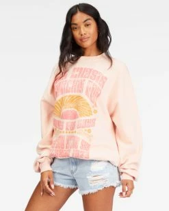 Billabong Ride In Oversized Crewneck Sweatshirt LIFES A PEACH (mhg0) -billabong shop abjft00281 billabongw mhg0 sd1 3