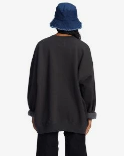 Billabong Ride In Oversized Crewneck Sweatshirt OFF BLACK (ofb) -billabong shop abjft00281 billabongw ofb bck1 1