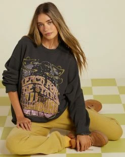 Billabong Ride In Oversized Crewneck Sweatshirt OFF BLACK (ofb)