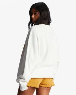 Billabong Ride In Oversized Crewneck Sweatshirt SALT CRYSTAL 1 (sc1) -billabong shop abjft00281 billabongw sc1 bck1