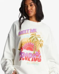 Billabong Ride In Oversized Crewneck Sweatshirt SALT CRYSTAL 1 (sc1) -billabong shop abjft00281 billabongw sc1 dtl1