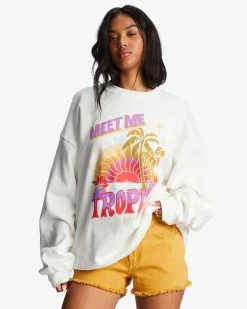 Billabong Ride In Oversized Crewneck Sweatshirt SALT CRYSTAL 1 (sc1)