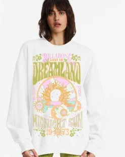 Billabong Ride In Oversized Crewneck Sweatshirt SALT CRYSTAL 3 (wza0) -billabong shop abjft00281 billabongw wza0 dtl1