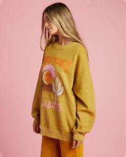 Billabong Ride In Oversized Crewneck Sweatshirt GREEN ENVY (ylf0) -billabong shop abjft00281 billabongw ylf0 sd1 3