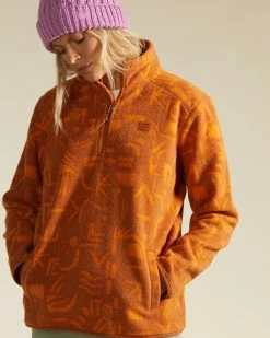 Billabong A/Div Boundary Mock 3 Half-Zip Pullover Sweatshirt ADOBE (ado) -billabong shop abjft00287 billabongw ado dtl1