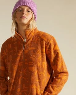 Billabong A/Div Boundary Mock 3 Half-Zip Pullover Sweatshirt ADOBE (ado) -billabong shop abjft00287 billabongw ado dtl2 1