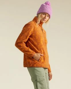 Billabong A/Div Boundary Mock 3 Half-Zip Pullover Sweatshirt ADOBE (ado) -billabong shop abjft00287 billabongw ado sd1 1