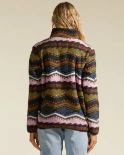 Billabong A/Div Boundary Mock 3 Half-Zip Pullover Sweatshirt BLACK MULTI (bml) -billabong shop abjft00287 billabongw bml bck1