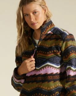 Billabong A/Div Boundary Mock 3 Half-Zip Pullover Sweatshirt BLACK MULTI (bml) -billabong shop abjft00287 billabongw bml dtl1 1