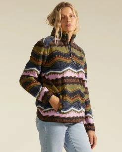 Billabong A/Div Boundary Mock 3 Half-Zip Pullover Sweatshirt BLACK MULTI (bml) -billabong shop abjft00287 billabongw bml sd1 3