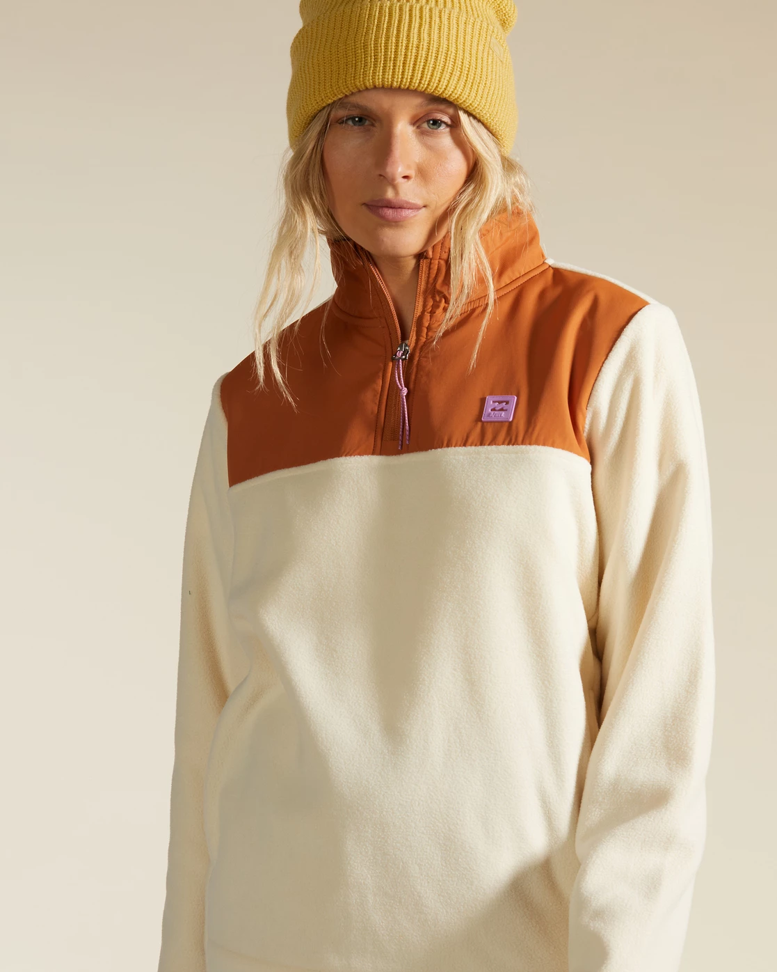Billabong A/Div Boundary Lite Half-Zip Mock Neck Sweatshirt ADOBE (ado) 4 Billabong A/Div Boundary Lite Half-Zip Mock Neck Sweatshirt ADOBE (ado) - Image 4