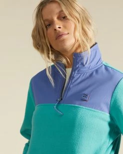 Billabong A/Div Boundary Lite Half-Zip Mock Neck Sweatshirt SEAGREEN (sgn) -billabong shop abjft00289 billabongw sgn dtl1 1