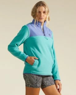 Billabong A/Div Boundary Lite Half-Zip Mock Neck Sweatshirt SEAGREEN (sgn) -billabong shop abjft00289 billabongw sgn sd1 3