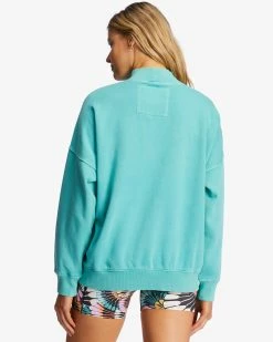 Billabong A/Div Canyon Mock Neck Sweatshirt LAGOON (gjy0) -billabong shop abjft00293 billabongw gjy0 bck1 1