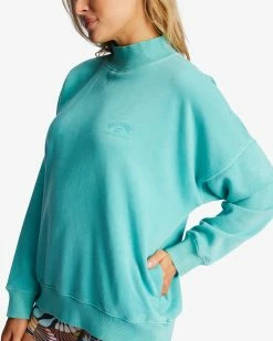 Billabong A/Div Canyon Mock Neck Sweatshirt LAGOON (gjy0) -billabong shop abjft00293 billabongw gjy0 dtl1