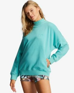 Billabong A/Div Canyon Mock Neck Sweatshirt LAGOON (gjy0) -billabong shop abjft00293 billabongw gjy0 frt1 3