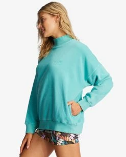 Billabong A/Div Canyon Mock Neck Sweatshirt LAGOON (gjy0) -billabong shop abjft00293 billabongw gjy0 sd1 1