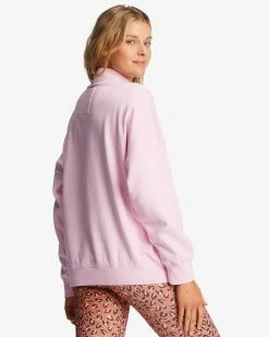 Billabong A/Div Canyon Mock Neck Sweatshirt PINK TRAILS (mgr0) -billabong shop abjft00293 billabongw mgr0 bck1