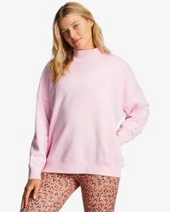 Billabong A/Div Canyon Mock Neck Sweatshirt PINK TRAILS (mgr0) -billabong shop abjft00293 billabongw mgr0 frt1 1