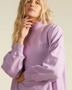 Billabong A/Div Canyon Mock Neck Sweatshirt LAVENDER FIELD (php0) -billabong shop abjft00293 billabongw php0 dtl1