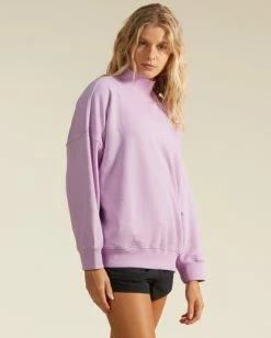 Billabong A/Div Canyon Mock Neck Sweatshirt LAVENDER FIELD (php0) -billabong shop abjft00293 billabongw php0 sd1 1