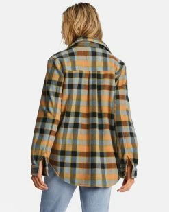 Billabong A/Div Forge Fleece Flannel Shacket BLUE HORIZON (bkf0) -billabong shop abjft00300 billabongw bkf0 bck1