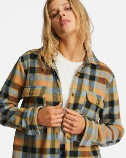 Billabong A/Div Forge Fleece Flannel Shacket BLUE HORIZON (bkf0) -billabong shop abjft00300 billabongw bkf0 dtl1