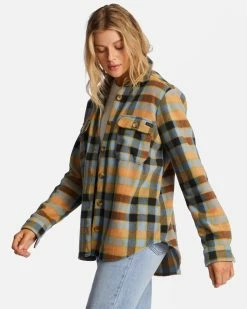 Billabong A/Div Forge Fleece Flannel Shacket BLUE HORIZON (bkf0) -billabong shop abjft00300 billabongw bkf0 sd1