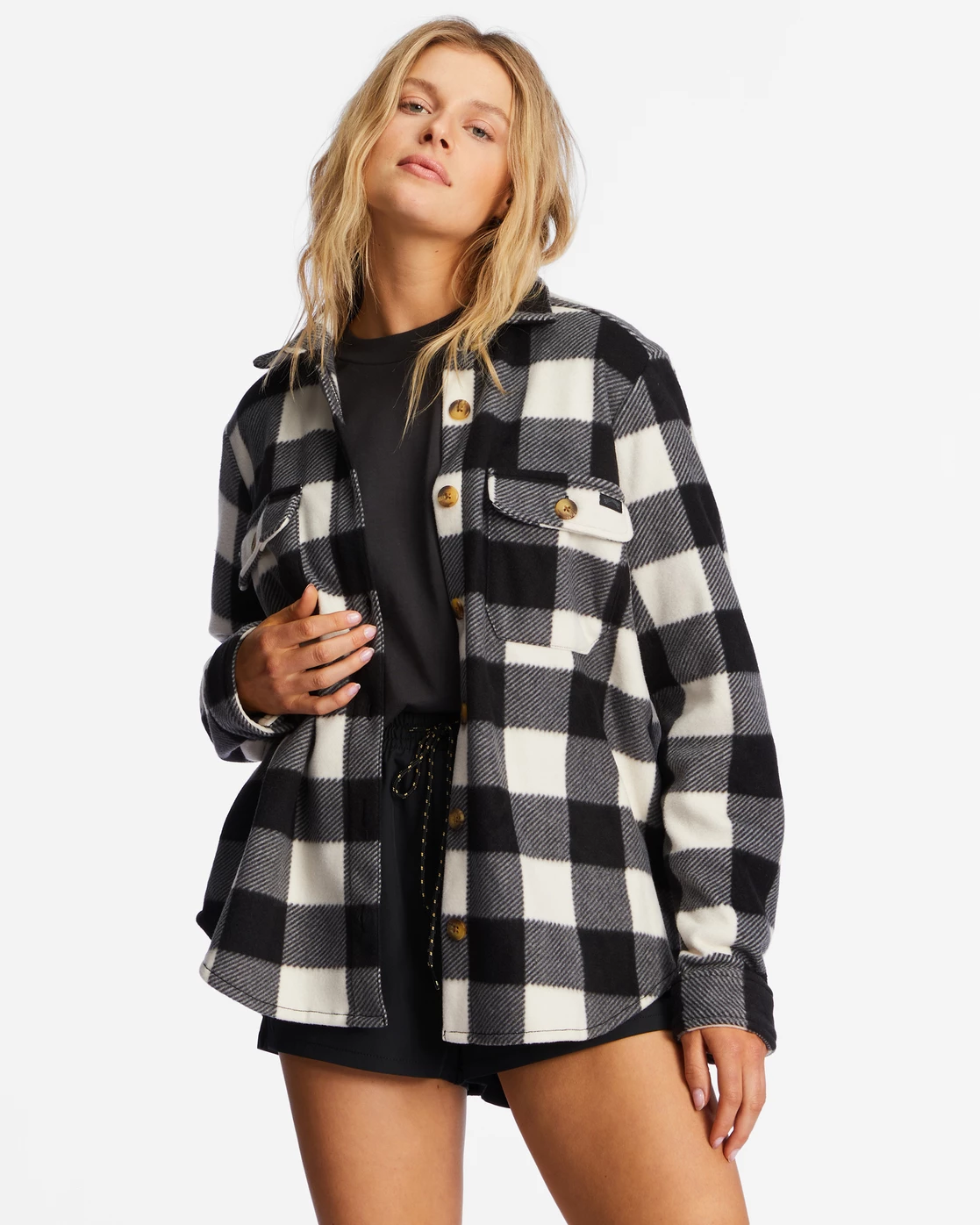 Billabong A/Div Forge Fleece Flannel Shacket WHITE/BLACK 1 (kvk0) 1 Billabong A/Div Forge Fleece Flannel Shacket WHITE/BLACK 1 (kvk0)