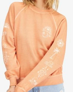 Billabong Shrunken Crew Pullover Sweatshirt GINGER (gin) -billabong shop abjft00324 billabongw gin dtl1